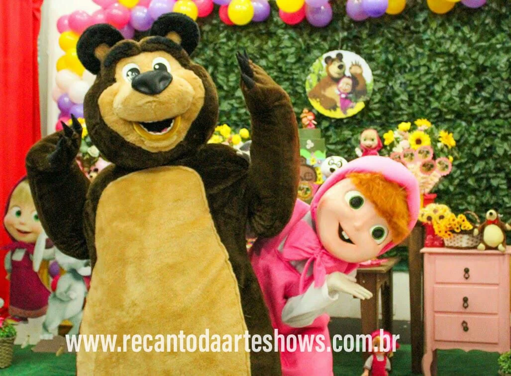 Masha e o Urso em decoração de aniversário